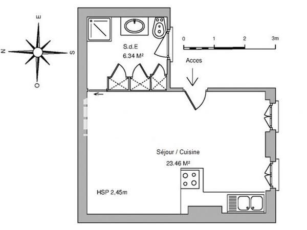 Location Studio 27.75 m² - 42 BIS RUE PALISSY Agen 47000