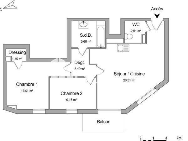 Location Appartement 3 pièces 61.53 m² - RESIDENCE BEL AVENIR Villepinte 93420