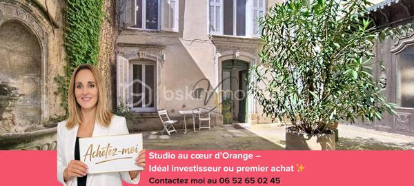 Studio au cœur d’Orange – Idéal investisseur ou premier achat

Situé en plein centre-ville d’Orange, ce studio représente une opportunité idéale pour un investissement locatif ou un premier achat.

Implanté dans un emplacement recherché, à proximité immédiate des commerces, transports et commodités, il offre un cadre de vie pratique et dynamique.

Le bien se compose d’une pièce de vie fonctionnelle, d’un espace cuisine et d’une salle d’eau ainsi qu'un WC indépendant. Son agencement optimisé permet une exploitation locative efficace avec un bon potentiel de rendement.

Faibles charges, forte demande locative sur le secteur : un bien stratégique pour sécuriser votre investissement ou démarrer votre projet immobilier.

À visiter sans tarder.

⚠️ Visite sur dossier validé uniquement – étude bancaire exigée
📍 Inter cabinet bienvenu
🎥 Visite virtuelle sur demande