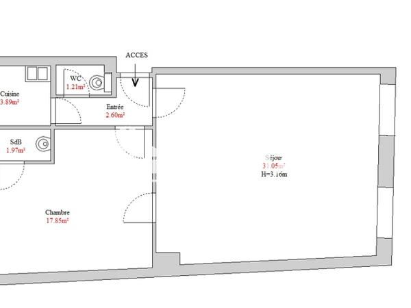 Location Appartement 2 pièces 54.57 m² - 16 RUE DE CHALAMPE Mulhouse 68100