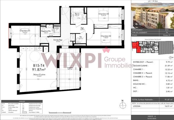 Tain-l'Hermitage - LE 1936 - Appartement 4 pièces de 91,87 m² , Tain l hermitage Tain-l'Hermitage - LE 1936 - Appartement 4 pièces de 91,87 m² , Tain l hermitage