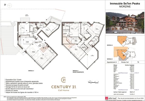 Appartement T6 à vendre  6 pièces - 180,91 m2 MORZINE - 74