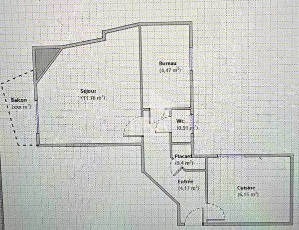 Appartement Paris 2 pièces d'environ 27 m2