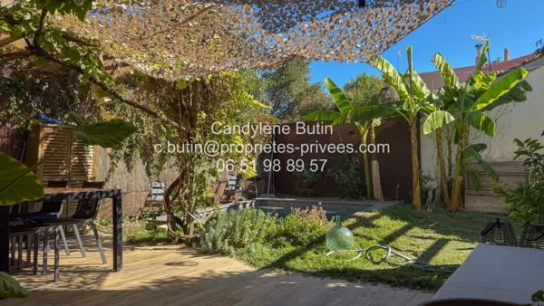 Maison de charme de plain-pied de 129 m² avec piscine et jardin intimiste ,Centre-ville