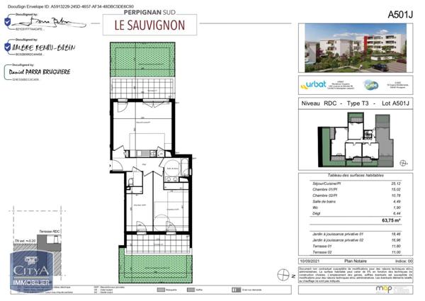 Appartement à louer 3 pièces 63.75m²