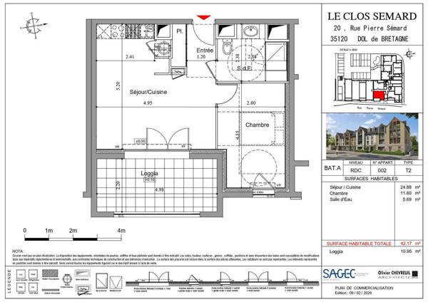 Appartement 2 pièces                                        - 35120 Dol-de-Bretagne - Gare Réf : 130212
