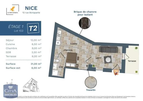 Appartement à vendre 2 pièces 31m²