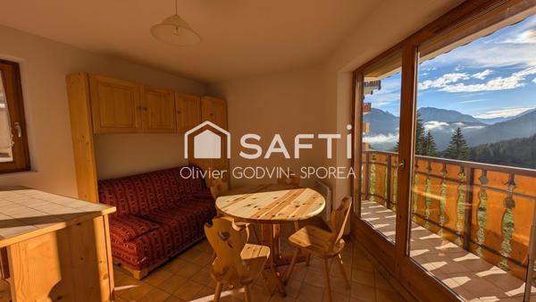 Appartement 2 Pièces avec bacon exposé plein Sud sans vis à vis avec vue imprenable sur les montagnes