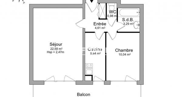 Location Appartement 2 pièces 47.34 m² - Strasbourg 67000