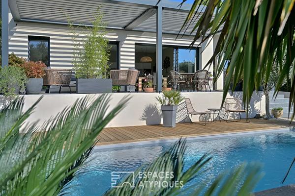 Maison contemporaine avec piscine et jardin paysagé, proche Uzès