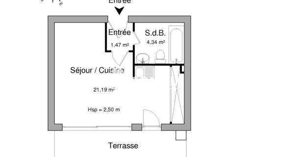 Location Studio 27 m² - Biarritz 64200