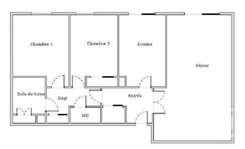 Appartement F3 à vendre  3 pièces - 70,01 m2 LYON - 69003