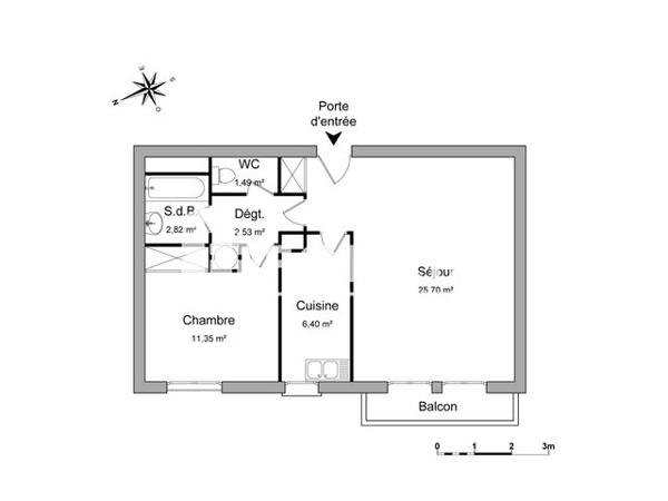 Location Appartement 2 pièces 50.29 m² - 17 AV.DE LA DIVISION LECLERC Antony 92160