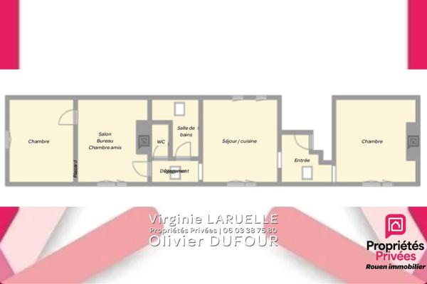 ROUEN appartement 4 pièces avec vue dégagée, cave, parking et jardin partagé
