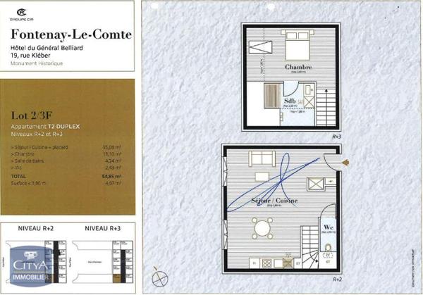 Appartement à louer 2 pièces 53.05m²