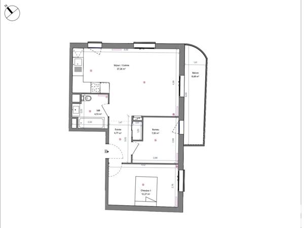 Appartement 3 pièces de 57 m² à Argenteuil (95100)