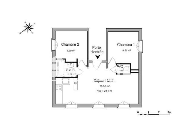 Location Appartement 3 pièces 48.2 m² - LE POUDREUX La Riviere Saint Sauveur 14600