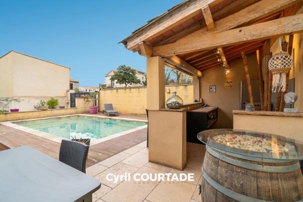 Beauvoisin, Dpt Gard (30), Maison en pierre de 236m² avec dépendance et piscine - Jardin de 247m²