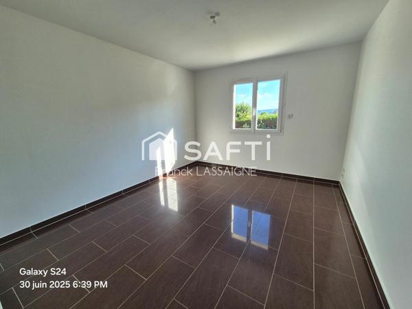 Maison plain pied 118m² 4 chbres avec gge/terrain