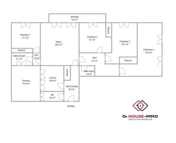 Appartement à vendre 5 pièces de 103 m²