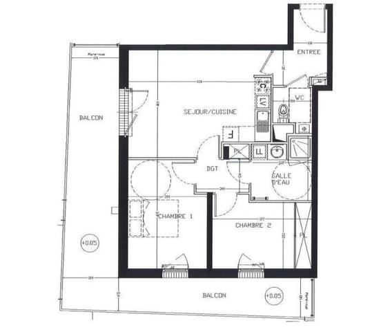 Appartement 3 pièces - 44300 Nantes -  Beaujoire-Halvêque