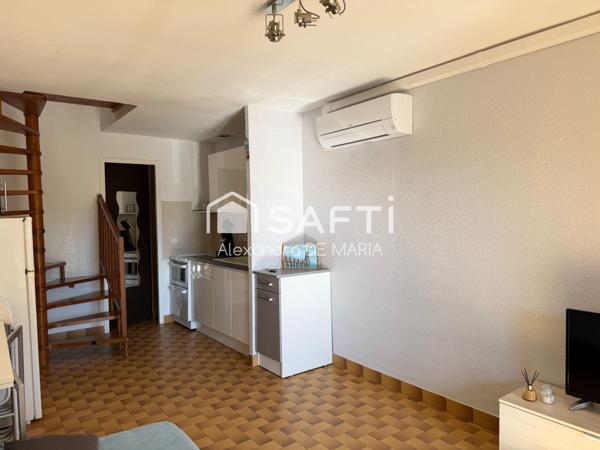 T3 duplex climatisé avec terrasse à 200 m de la plage