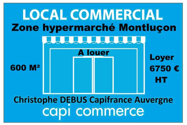 A louer, local commercial proche de grande enseignes sur Montluçon (03100)