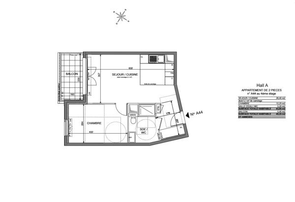 Appartement 2 pièces - 47 m²