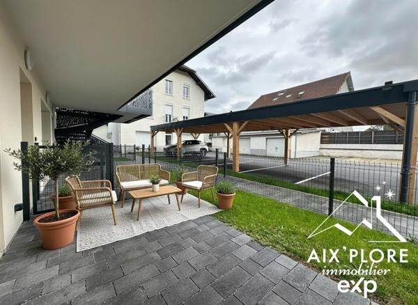 VENTE – APPARTEMENT T2 AVEC JARDIN – GRÉSY-SUR-AIX 51,05 m² – Rez-de-jardin – Terrasse + Jardin privatif