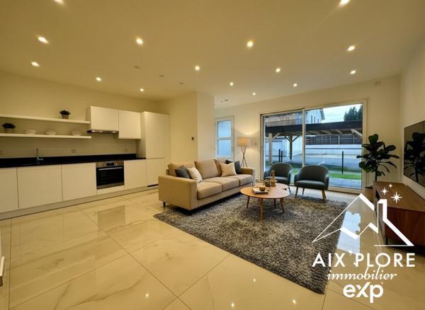 VENTE – APPARTEMENT T2 AVEC JARDIN – GRÉSY-SUR-AIX 51,05 m² – Rez-de-jardin – Terrasse + Jardin privatif