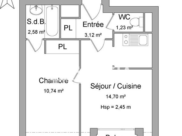 Location Appartement 2 pièces 32.4 m² - 22/24/26 RUE AUGUSTE RENOIR Limoges 87000