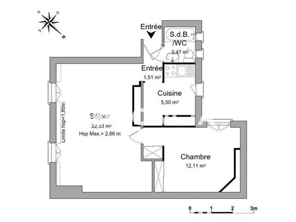 Location Appartement 2 pièces 44.6 m² - 9 VILLA JUGE Paris 75015