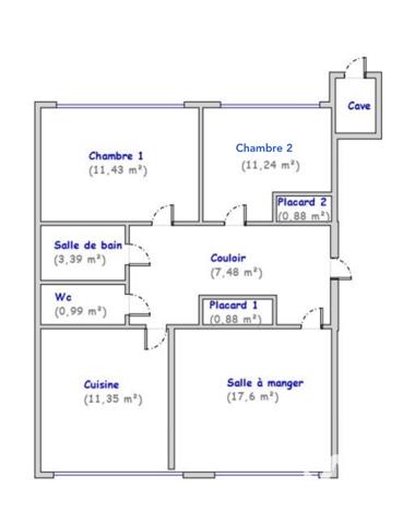 Appartement à vendre 3 pièces 65 m² Joué-lès-Tours