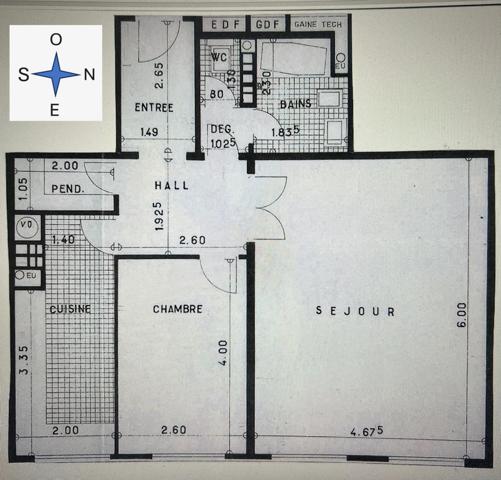 Pelleport - Télégraphe : Grand 2 pièces avec vue dégagée sans vis à vis au sein d'une résidence recherchée