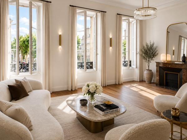 Bordeaux - Place Amédée Larrieu- Appartement de caractère de 75.70m² avec volumes généreux et vue dégagée avec