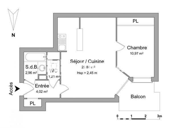 Location Appartement 2 pièces 43.04 m² - 22/24/26 RUE AUGUSTE RENOIR Limoges 87000