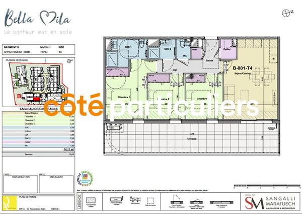 Vente Appartement74,11 m² - 4 Pièces - NARBONNE (11100)