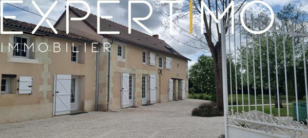 Ouzilly (86380) Longère de charme à fort potentiel avec dépendances et grand terrain piscinable