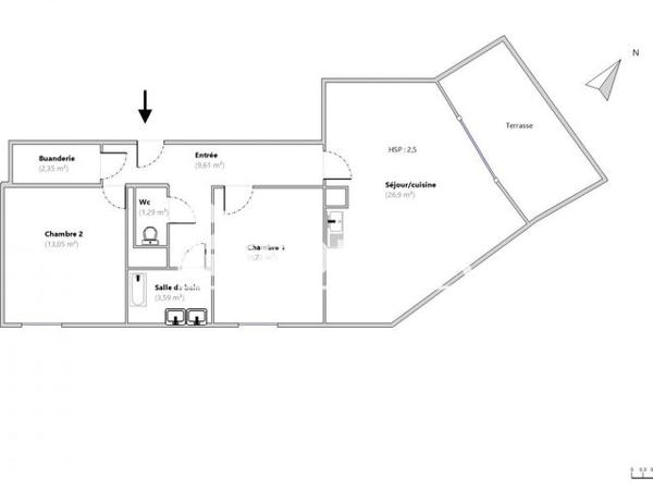 Location Appartement 3 pièces 66.52 m² - 140 QUAI DE LA BANQUIERE Saint Andre De La Roche 06730