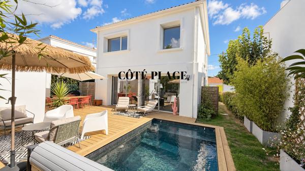 Villa année 50 rénovée à 100 m de la plage – Piscine chauffée – Esprit années 50 AU PRIX DE 1 050 000 € FAI