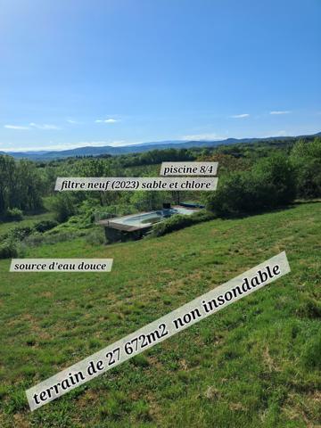 Maison Cévenole sur magnifique terrain de 27 672m2, avec piscine
