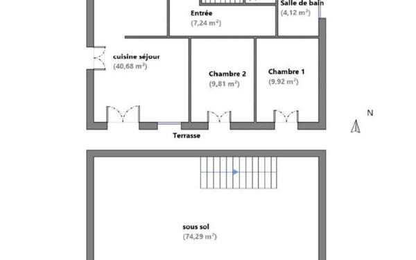 Maison à vendre    3 pièces •  Sain-Bel