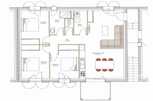 Appartement T4 à vendre  4 pièces - 77,50 m2 CHORGES - 05