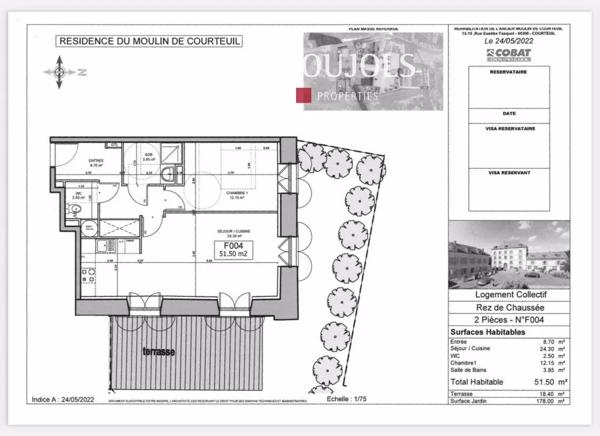 Proche Senlis – Spacieux 2 pièces avec terrasse et grand jardin privatif