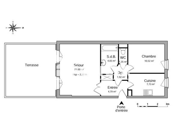 Location Appartement 2 pièces 52.14 m² - 15/17/17BIS AV.GENERAL DE GAUL Argenteuil 95100
