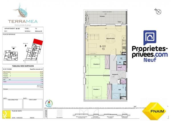 VUE SUR MER POUR CE  3 pièce(s) 62.15 m2