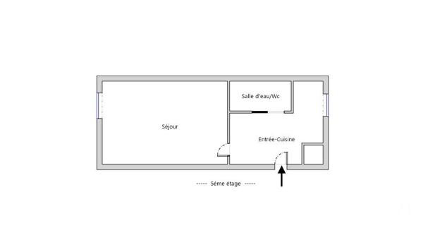 Appartement Studio à vendre  1 pièce - 22,91 m 2   PARIS  - 75011