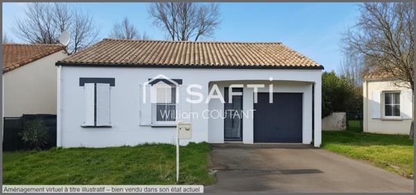 Maison de 88m2 de plain pied, trois chambres, quartier la Brossardière.