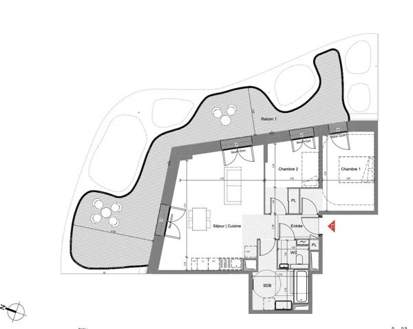 06 Nice – Programme neuf 3 pièces, terrasse de 42,73 et parking