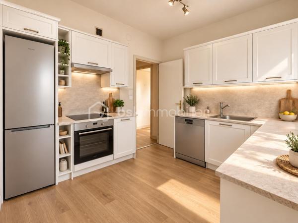 Situé dans un environnement résidentiel recherché du Haut de Cimiez, au sein d’une résidence sécurisée et bien entretenue avec ascenseur, cet appartement de 2 pièces de 55,5 m² se trouve au 3ᵉ étage sur 4.
L’appartement se compose d’une entrée avec rangements, d’un séjour lumineux bénéficiant de deux terrasses, d’une cuisine indépendante pouvant être ouverte sur le séjour afin de créer une belle pièce de vie contemporaine, d’une chambre avec sa propre terrasse, d’une salle d’eau ainsi que d’un WC indépendant.
Le séjour et la chambre sont tous deux équipés de la climatisation.
L’appartement offre de beaux volumes, une belle luminosité et un réel potentiel de modernisation.
Afin de vous aider à vous projeter, plusieurs photos de l’annonce ont été aménagées virtuellement avec du mobilier et une décoration contemporaine. Ces visuels permettent d’imaginer plus facilement le potentiel du bien après rénovation et aménagement.
Le plan actuel de l’appartement est présenté en avant-dernière photo. La dernière photo propose quant à elle une projection d’aménagement avec une cuisine ouverte sur le séjour, permettant de visualiser la création d’une grande pièce de vie plus moderne et conviviale.
Une cave complète ce bien.
Possibilité d’acquérir un garage en sus.
Un appartement à fort potentiel, idéal pour une résidence principale, un pied-à-terre ou un projet de rénovation dans un secteur résidentiel recherché de Nice.